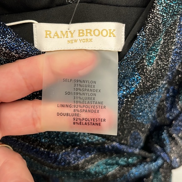 Ramy Brook Metallic Blue and Black bathing suit - Picture 8 of 10